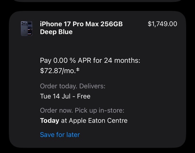 Apple iPhone 17 Pro Max 256GB - Deep Blue - Unopened - photo 3