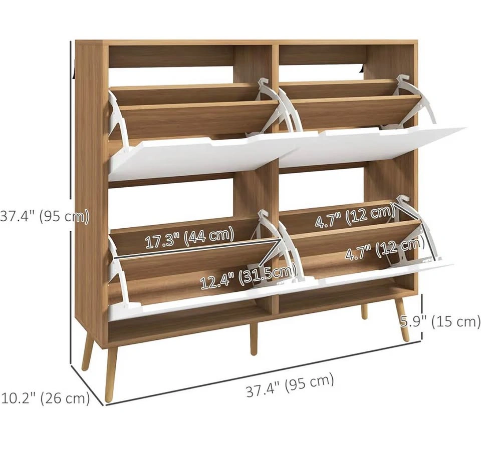 4-Drawer Slim Shoe Storage Cabinet - photo 3