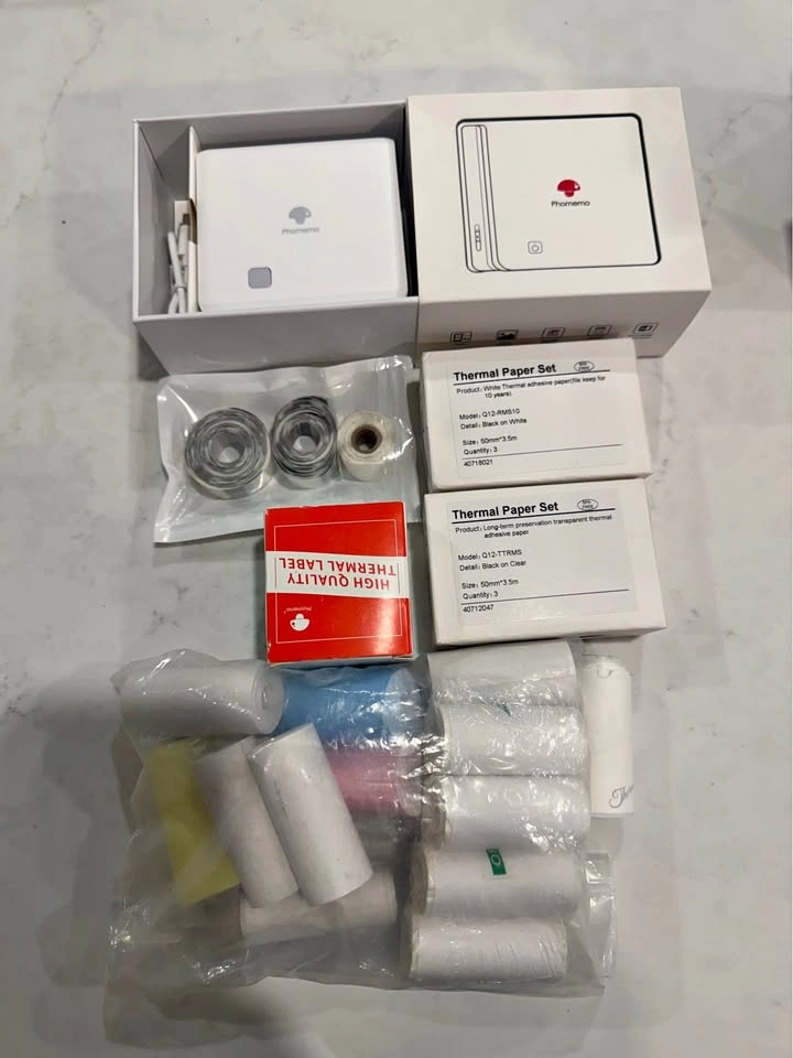 Phomemo Portable Label Printer + Lots of Label Rolls & Thermal P