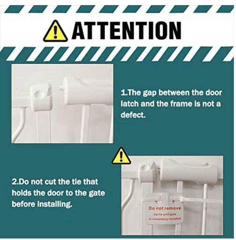 White Pressure Mounted Baby Gate Auto Close Dual Swing - photo 3