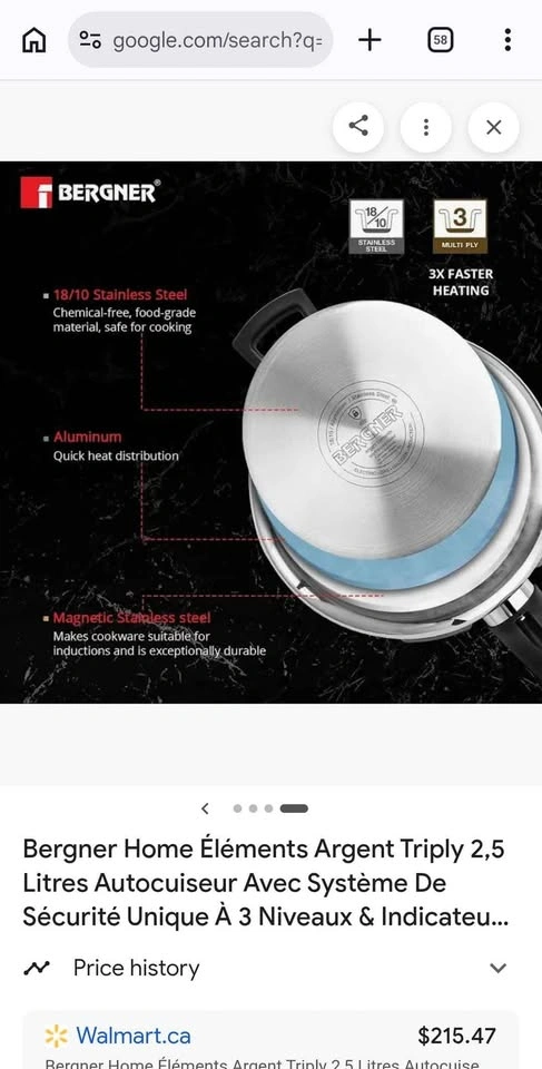 Bergner argent triply pressure cooker 2.5 ltr - photo 5