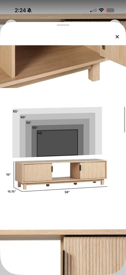 Oak Wood TV Stand - photo 3