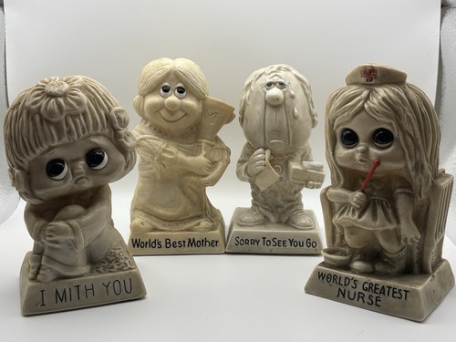 VINTAGE 1970'S SILLISCULPT (4 PC) FIGURINES LOT - W. & R. BERRIE