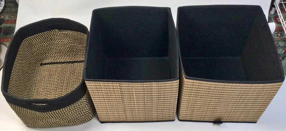 Set of 3 Woven and Bamboo Storage Baskets, $12 for all