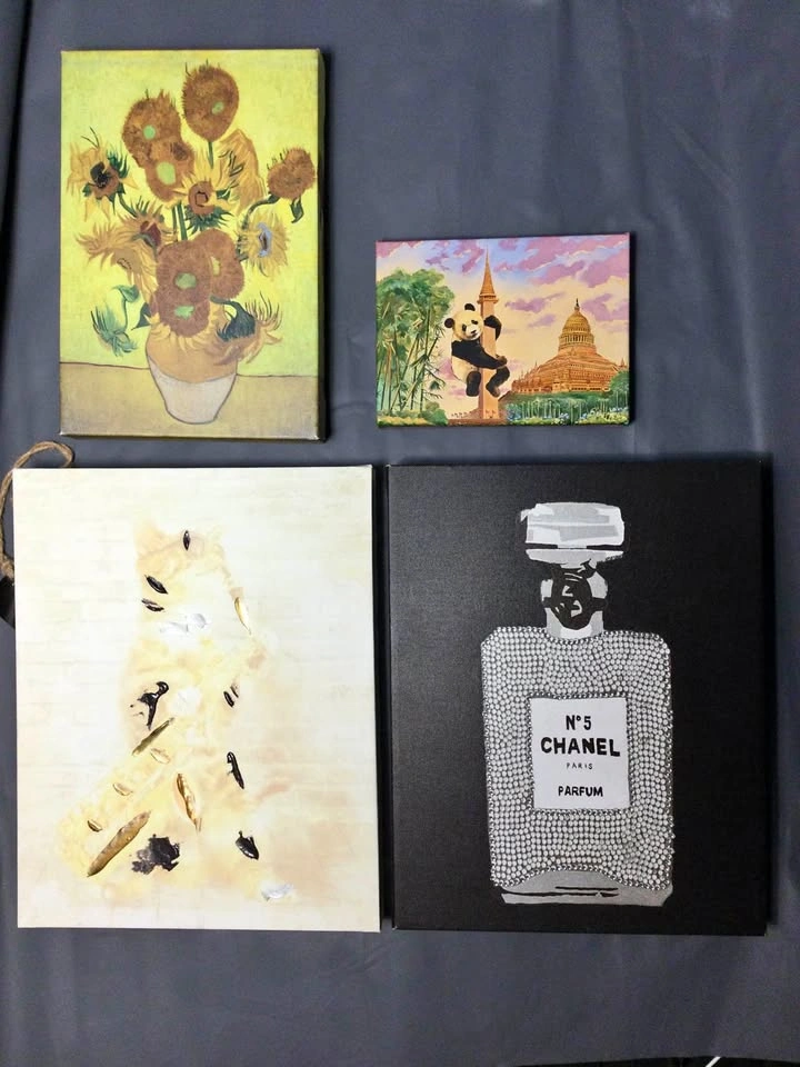 Artwork Wall Art Painting Canvas Wooden Frame / $3 each