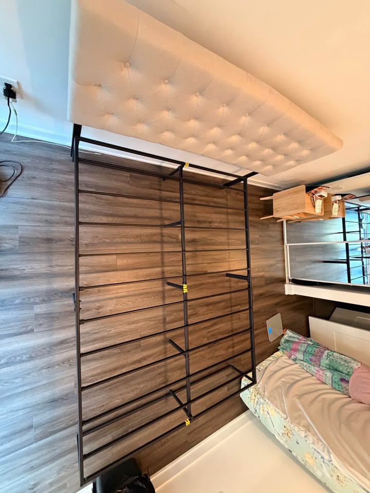 Queen size bed frame with headboard