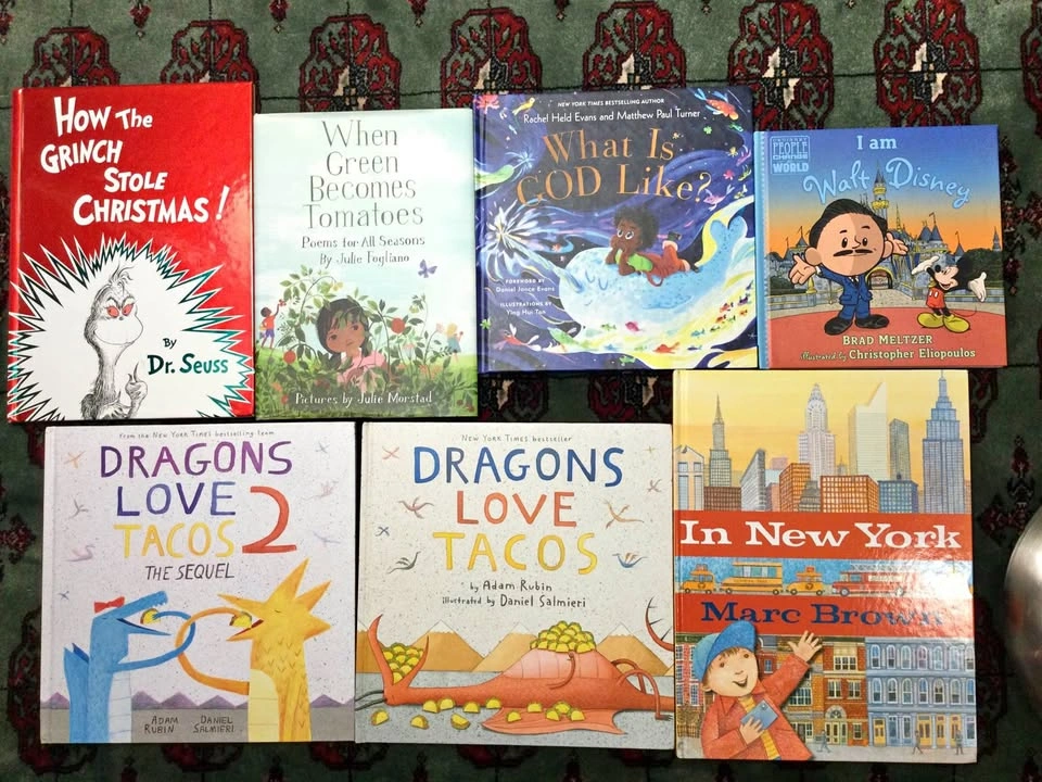 7 Children's Book Bundle - Dr. Seuss, Dragons Love Tacos etc.