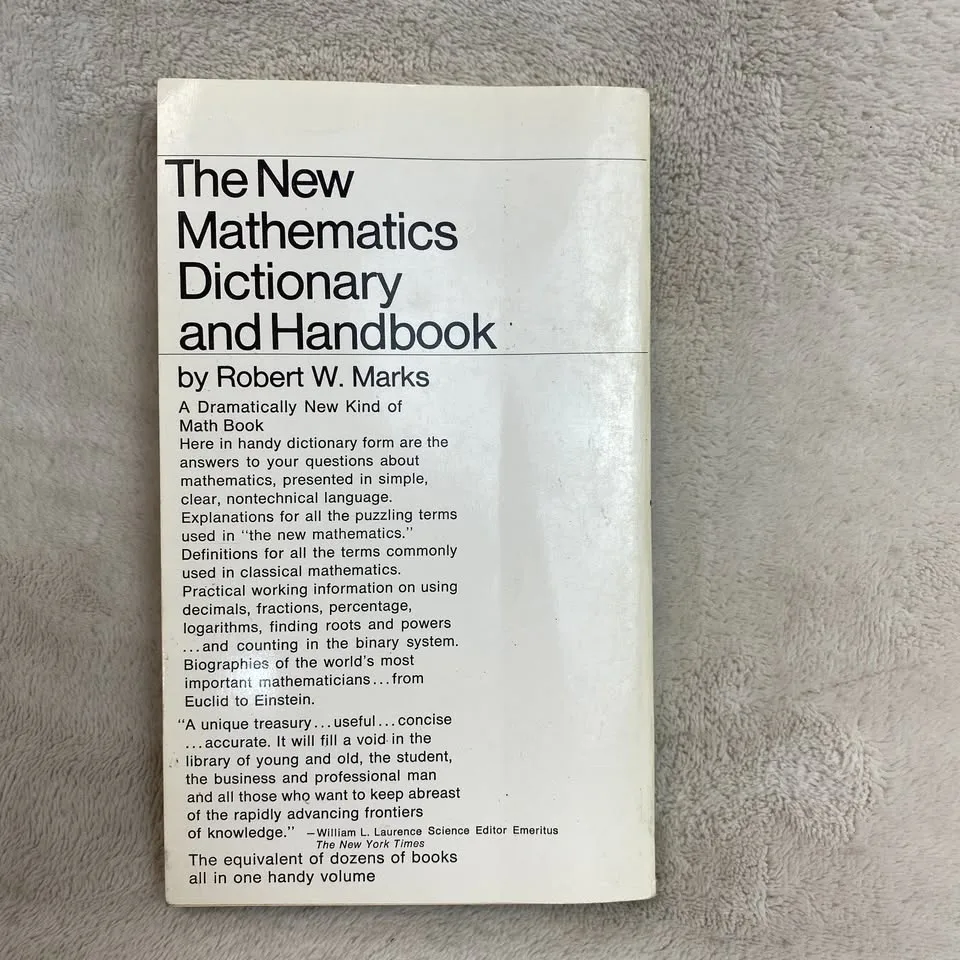 1964 Math Dictionary & Handbook by Robert W. Marks image indicator(2)