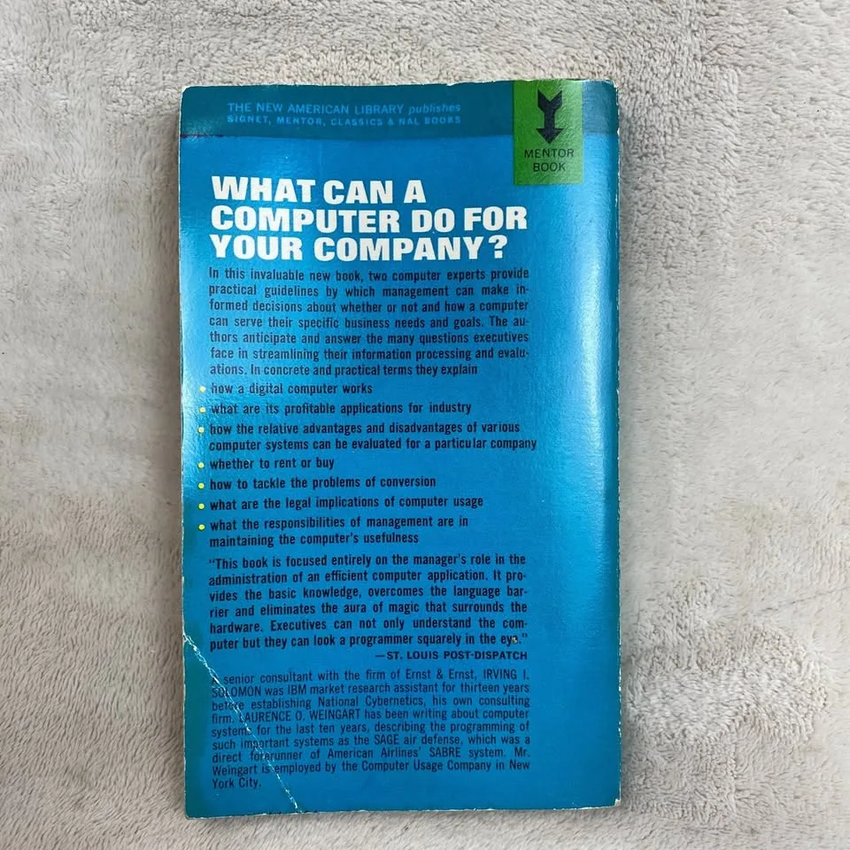 Management Uses Of The Computer by Irving I. Solomon PB image indicator(3)