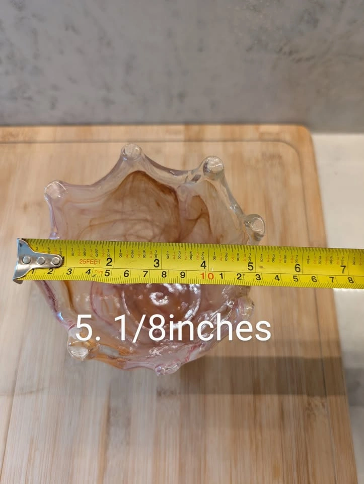 Murano Hand Blown Glass Crown Shape Vase - photo 4