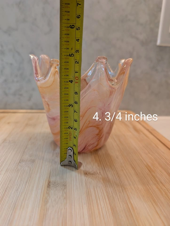 Murano Hand Blown Glass Crown Shape Vase - photo 5