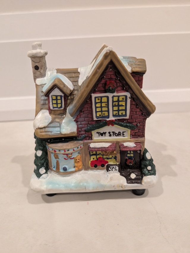 Bouclair Christmas Village Toy Store Battery Powered