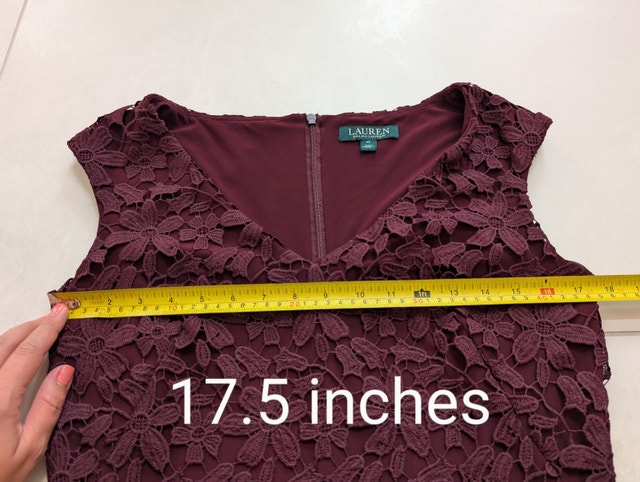 Lauren Ralph Lauren Floral Purple Dress with V-Neck Size 10 - photo 5