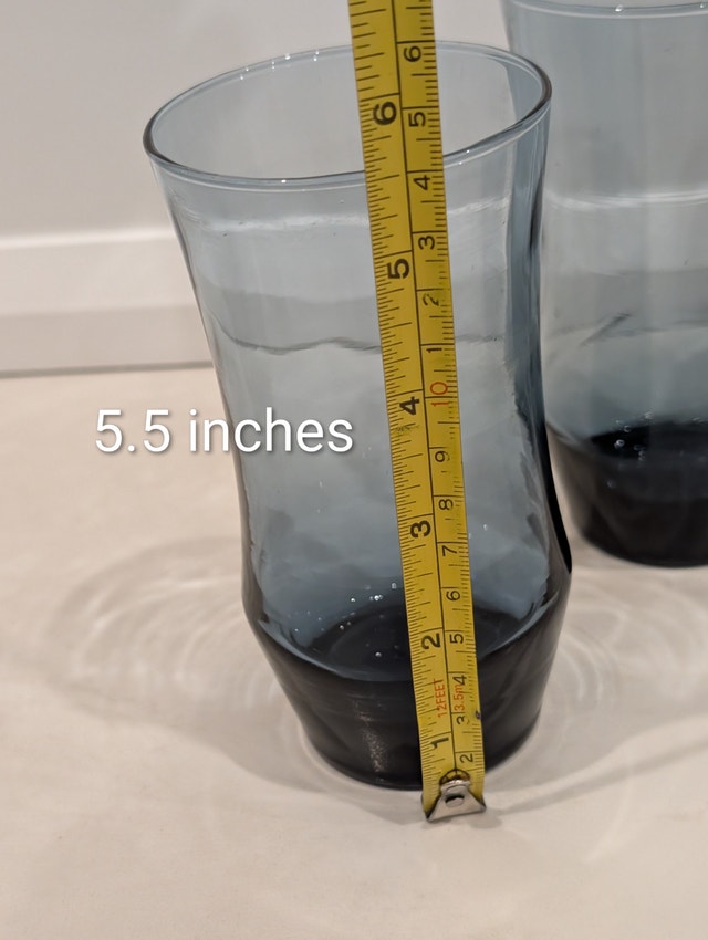 Vintage Libbey Apollo Dusky Blue Tumbler Glasses Set of 4 MCM - photo 3