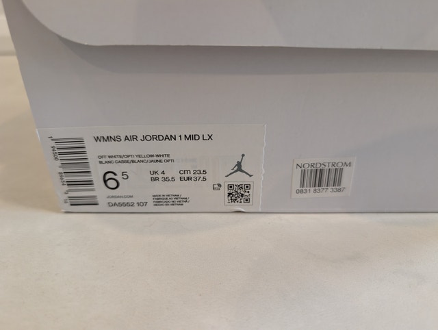 NIB Air Jordan 1 Mid LX ‘Off White Opti Yellow Womens 6.5 - photo 2