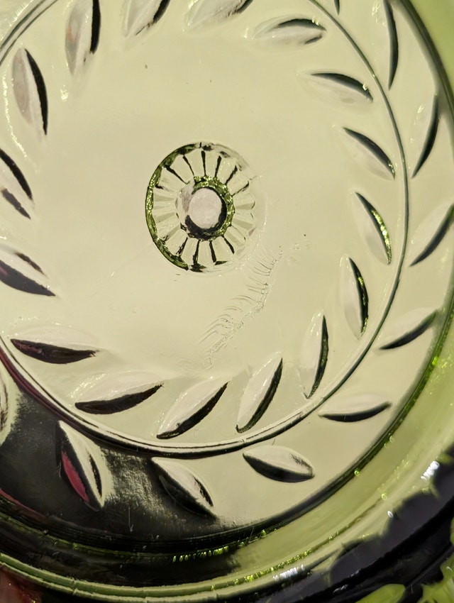 Vintage Indiana Glass Avocado Green Divided Relish Tray Platter - photo 5