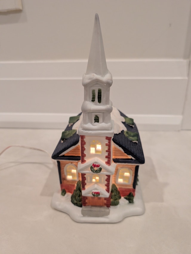 Christmas Village Lighted Church