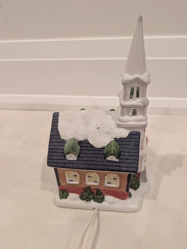 Christmas Village Lighted Church - photo 3