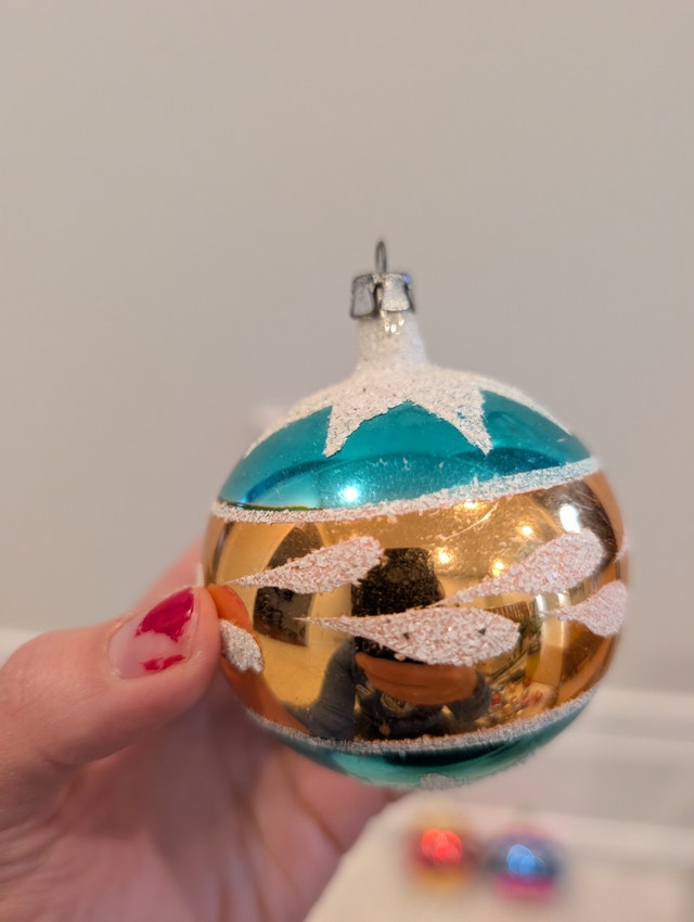 4 Vintage Polish Blown Glass Christmas Ornaments | Indent & Tear - photo 2