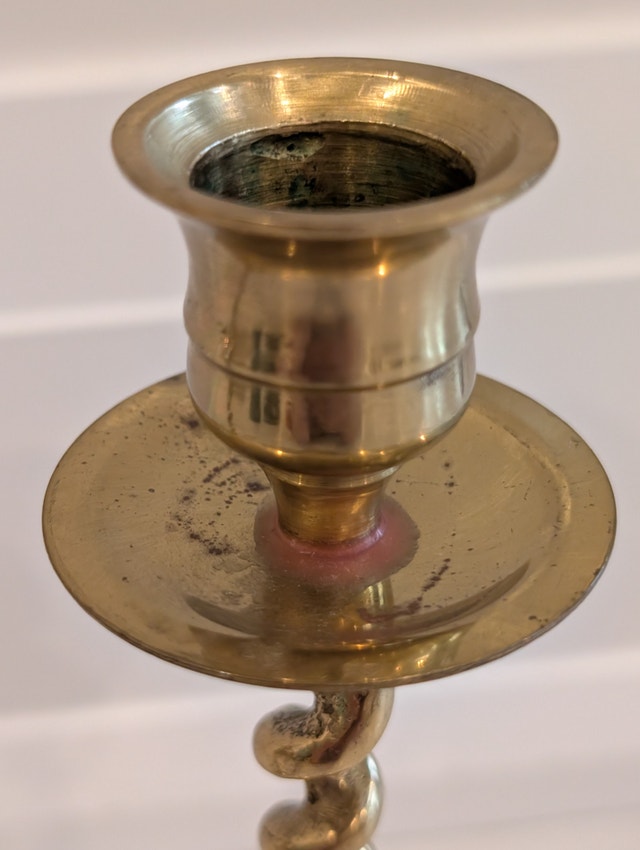 Vintage Solid Brass Barley Twist Candlestick Holders - Matching - photo 2