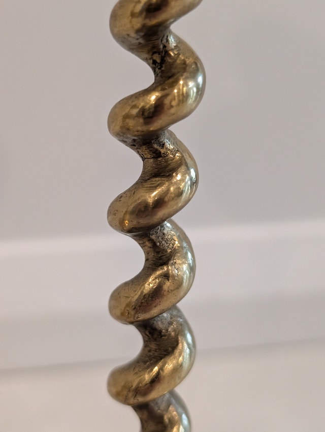 Vintage Solid Brass Barley Twist Candlestick Holders - Matching - photo 4