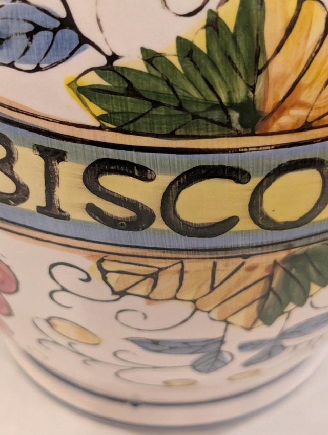 Italian Ceramic Biscotti Cookie Jar Tuscan Collection - photo 3