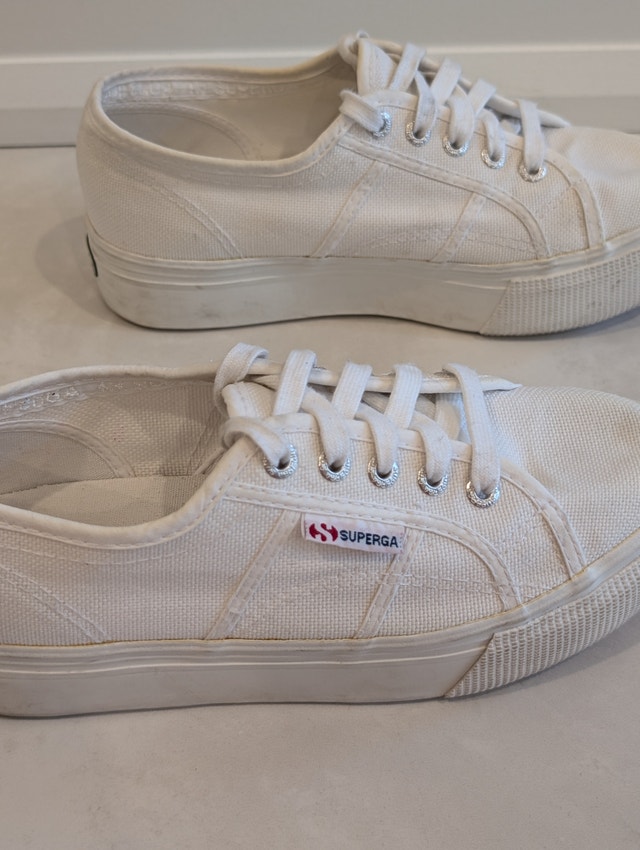 Superga 2790 Linea Flatform Chunky Trainers White Canvas 38 - photo 3