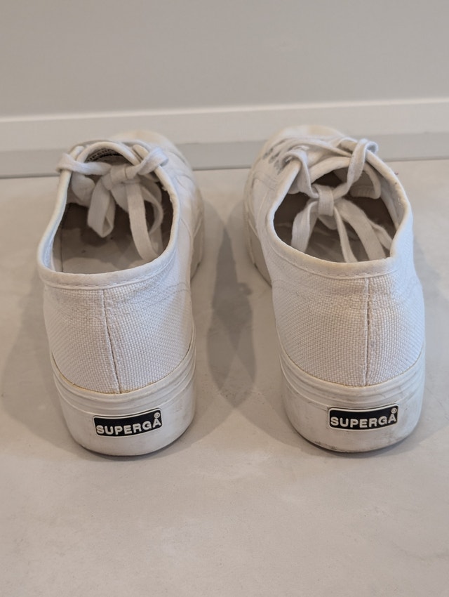 Superga 2790 Linea Flatform Chunky Trainers White Canvas 38 - photo 4