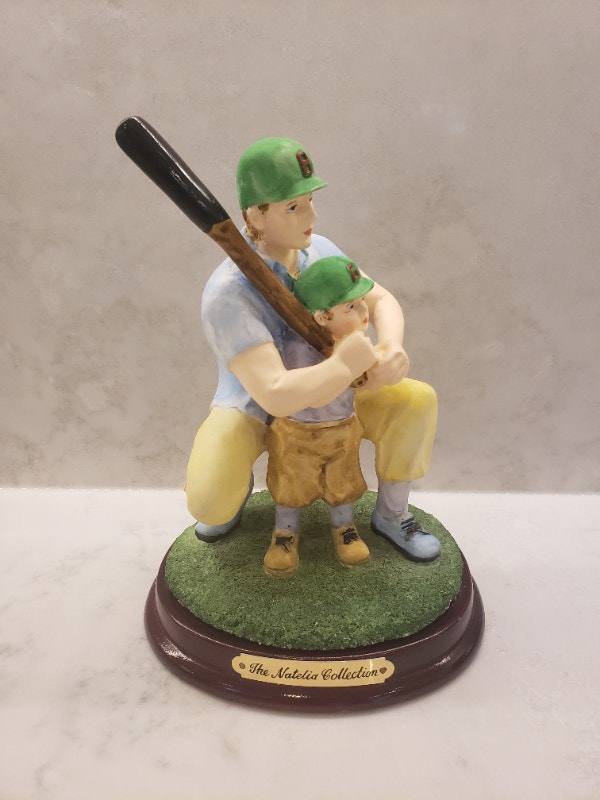 The Natelia Collection dad teaching son baseball figurine