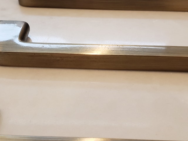 4 brushed bronze rectangular handles/ drawer pulls - photo 4