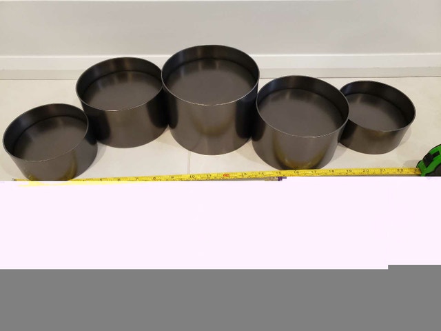 CRATE AND BARREL Links Pewter Centerpiece Pillar Candle Holder - photo 5