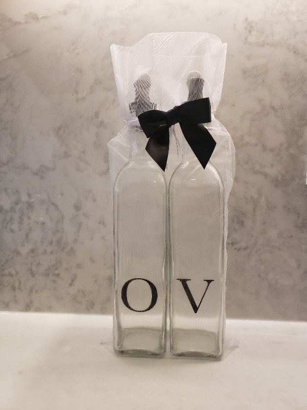 Olive Oil and Vinegar Glass Dispenser Set