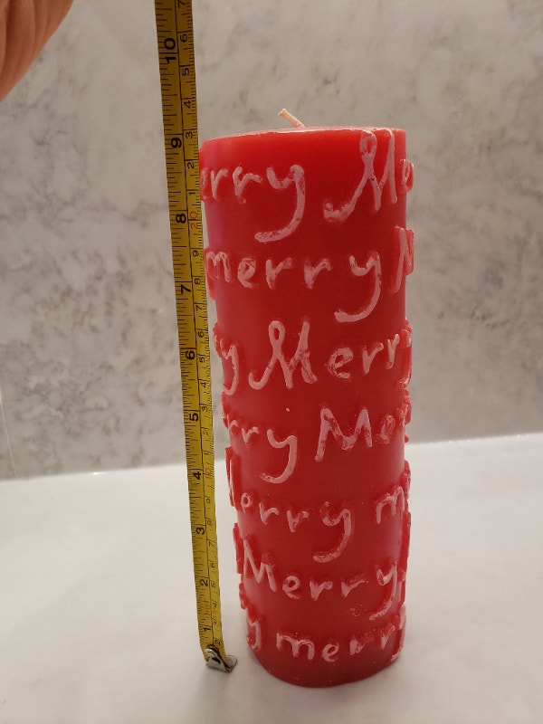 Vintage Merry Merry Red and White Candle - photo 4