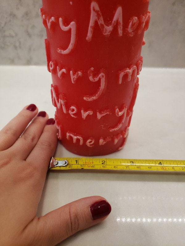 Vintage Merry Merry Red and White Candle - photo 5