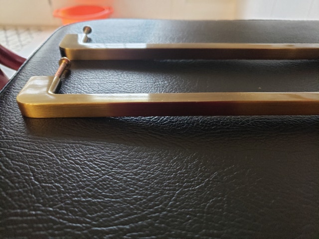 2 brushed bronze rectangular handles, drawer pulls - photo 2
