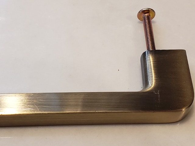 2 brushed bronze rectangular handles, drawer pulls - photo 3