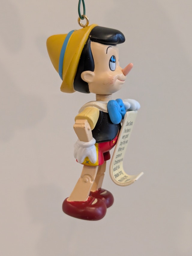Vintage Disney Grolier Pinocchio Christmas Ornament - Dear Santa - photo 2