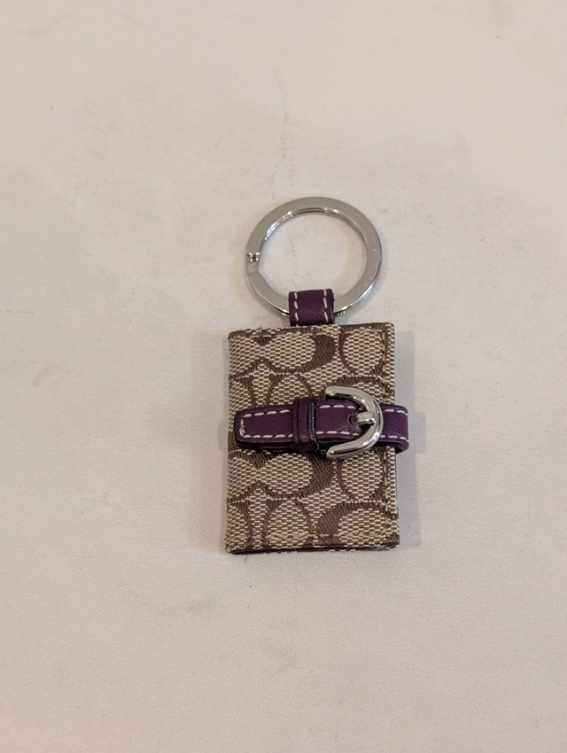 Coach Vtg Y2K Brown Signature C Picture Photo Frame Key Chain