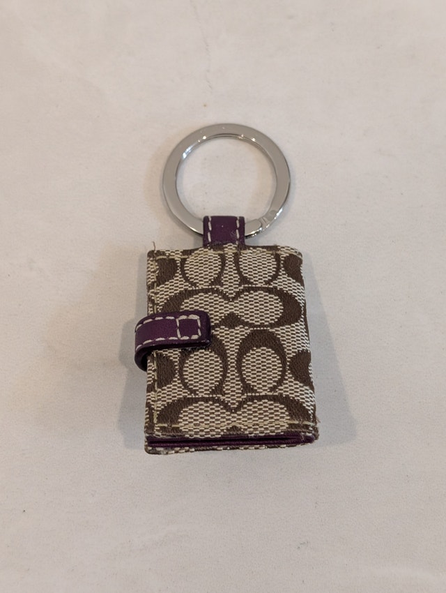 Coach Vtg Y2K Brown Signature C Picture Photo Frame Key Chain - photo 2