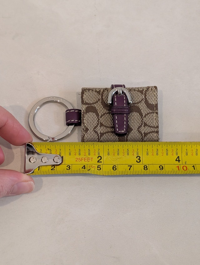 Coach Vtg Y2K Brown Signature C Picture Photo Frame Key Chain - photo 4