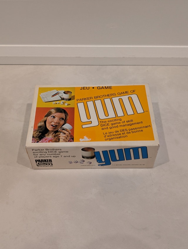 Vintage Parker Brothers YUM Dice Game (Yahtzee alternative!)