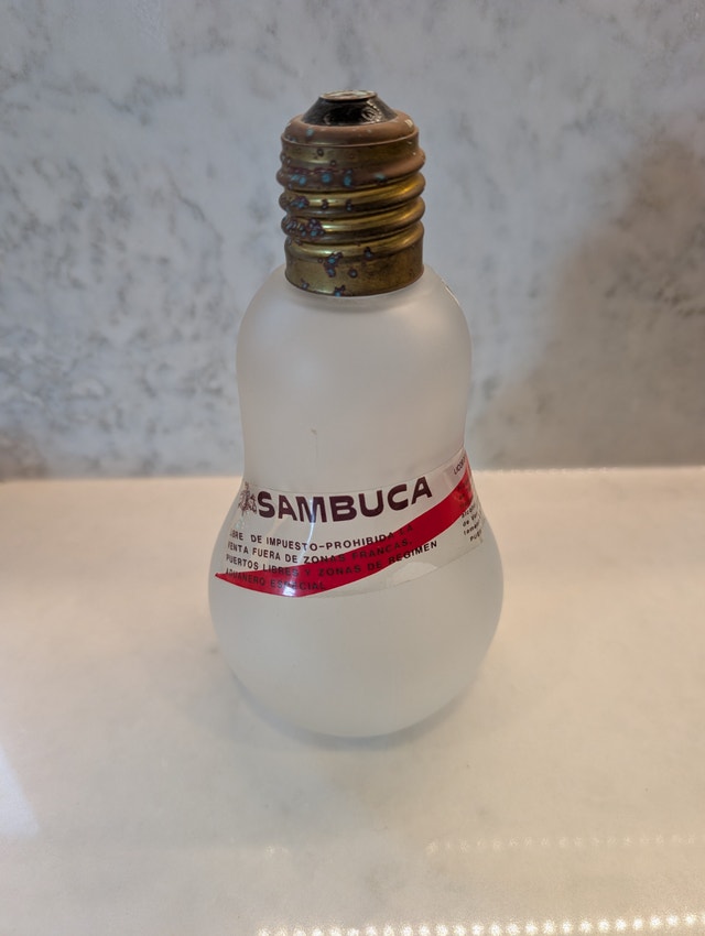 Vintage Sambuca Light Bulb Bottle