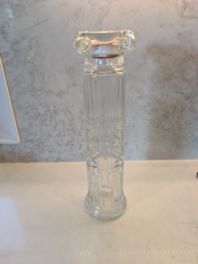 Vintage Martini & Rossi Style Glass Column Bottle