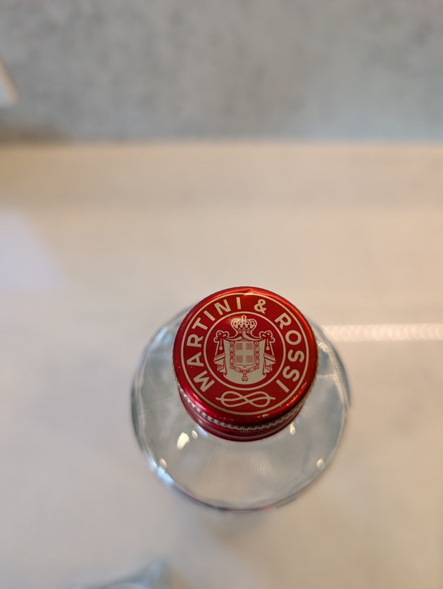 Vintage Martini & Rossi Style Glass Column Bottle - photo 4