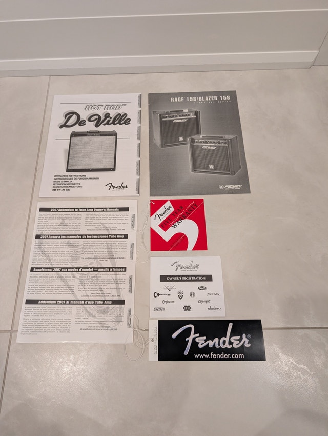 Fender Hot Rod De Ville Instructions, 2007 Addendum, Peavey Rage