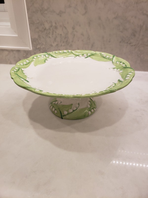 Lily of the Valley Ceramic Dessert Cake Stand