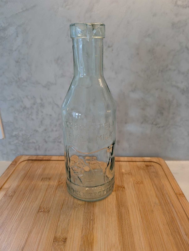 Vintage "Absolutely Pure Milk" Glass Bottle