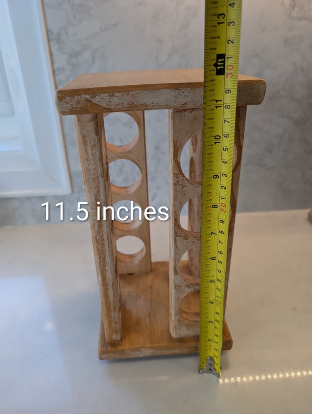 Vintage Winsome Wood Rotating Wooden Spice Rack with Glass Jars - photo 4