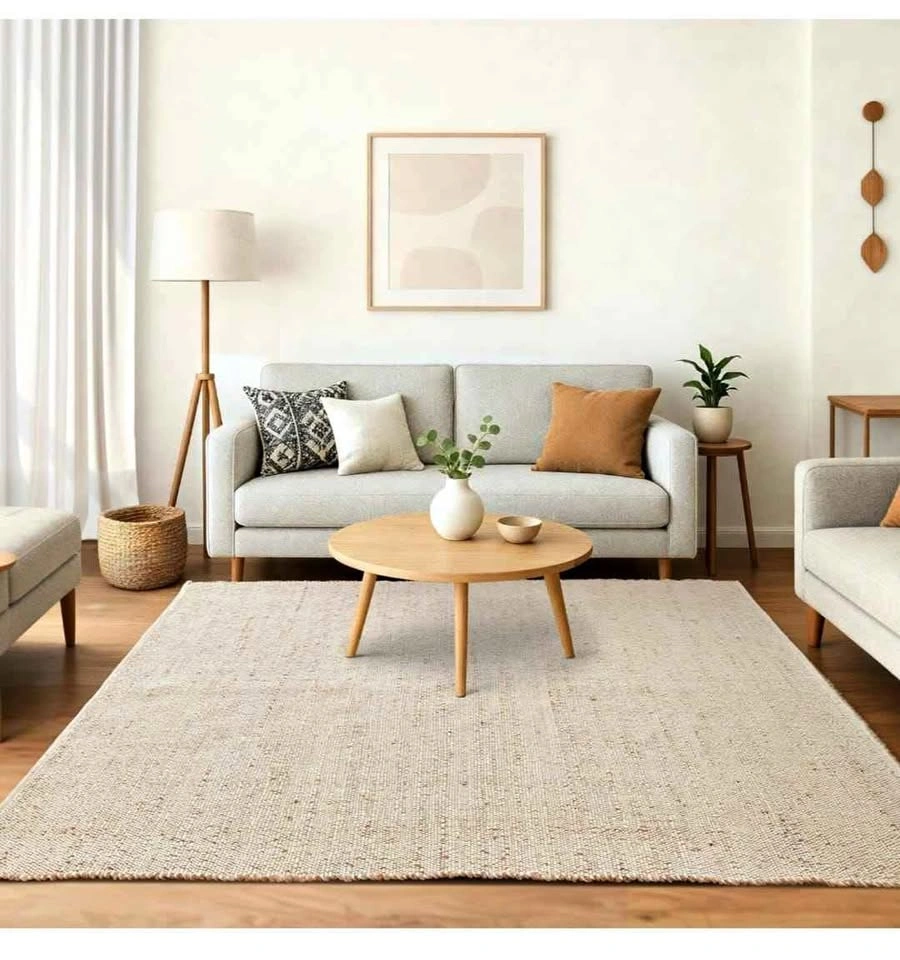 GRUHUM Jute Cotton Area Rug 9'x12' Rectangle