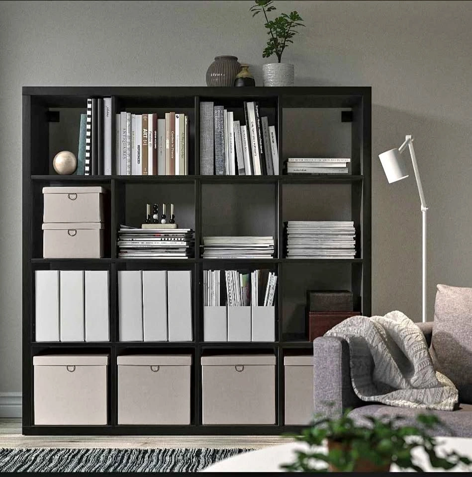 Black Brown Shelving Unit 4×4